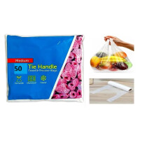Strong FOOD Tie Handle Resealable Sandwich Freezer Bags Kitchen Storage Bags. For Fresh Food, Vegetables, Fruit, Meat, Meal Prep, Sandwiches For Home