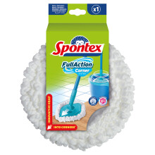 Spontex Full Action Corner System Spin Mop Head Refill | Reaches Tight Corners | Easy 360? Wringing & Rinsing System | Cleans Laminate, Wood & Tile