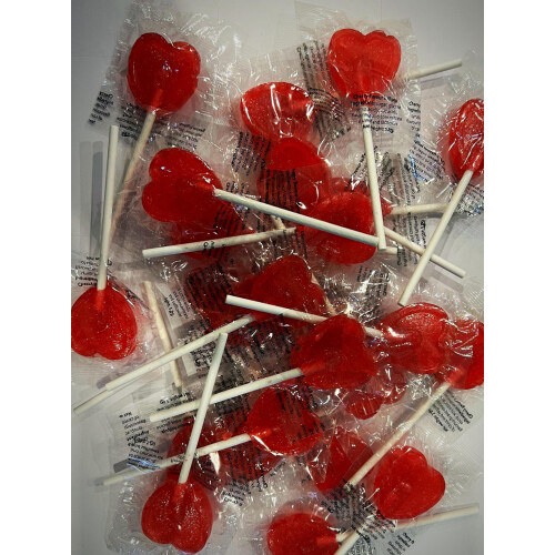 Red love heart lolly's x 25