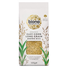 Biona Organic Easy Cook Long Grain Brown Rice, 500 g - Grown Organically in Italy - Pre-steamed for Easy Cooking 20-25 mins - Wholegrain - Sustainable