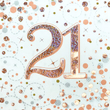 Oaktree Sparkling Fizz 21st Rose Gold 33cm x 33cm 3-ply Napkins 16pcs