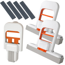 Mini Foldable Desktop Mop, 6-Piece Cleaning Set with 2 Mops & 4 Replaceable Heads, Compact Wet Dry Mop for Kitchen, Car, Office, Small Spaces Cleaning
