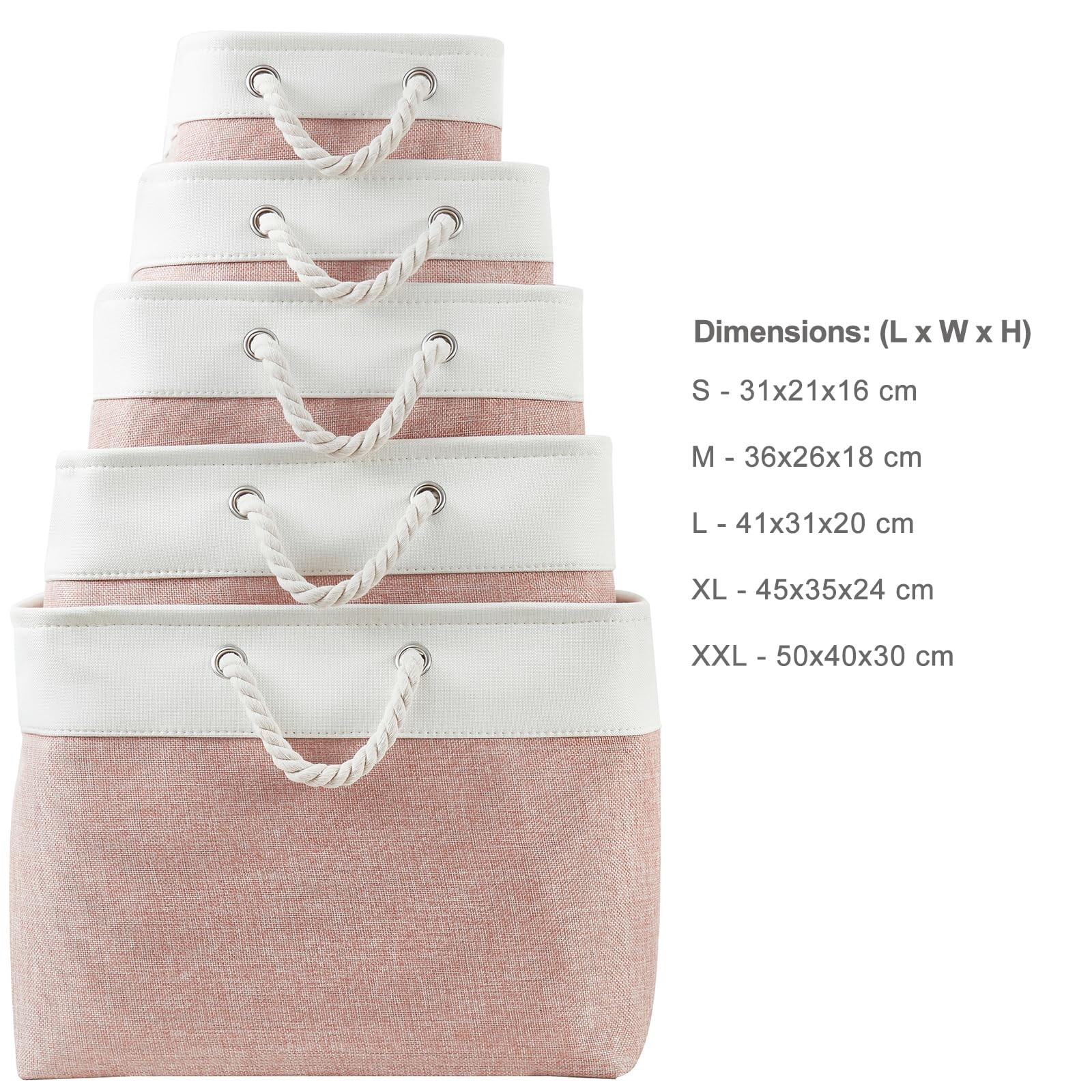 Small White Box Rack Mangata Soft Fabric Storage Boxes, Multi-Size, Rectangular Container ...