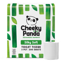 The Cheeky Panda Bamboo Toilet Paper ? 4 Rolls of Toilet Paper | Plastic Free Packaging and Sustainable Toilet Tissue | 100% Compostable