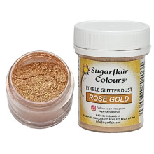 Sugarflair Rose Gold Edible Glitter Dust - Add a Shimmering Rain of Sparkle To Cakes, Cupcakes, Chocolate, Baking, Desserts, Ice Cream, Drinks,