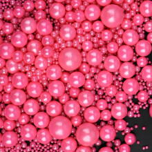 Pink Pearl Sprinkles for Cake Decorations 130g Mother Of Pearl Sugar Cake Sprinkles 4 Sizes Mix for Cake Cupcake Cookie Baking Donuts Ice Cream