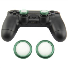 (Green) PS4 Grip Competitive Rocker Cap - Metal & Plastic Raised Thumbstick Caps for Enhanced Control