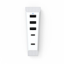 (White) PS5 Slim 5-in-1 USB Hub Extender Splitter for VR2 Transport Expander