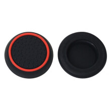 (Black with Red Ring) 20x Analog Controller Thumbstick Grip Caps for PS4, Xbox One, 360