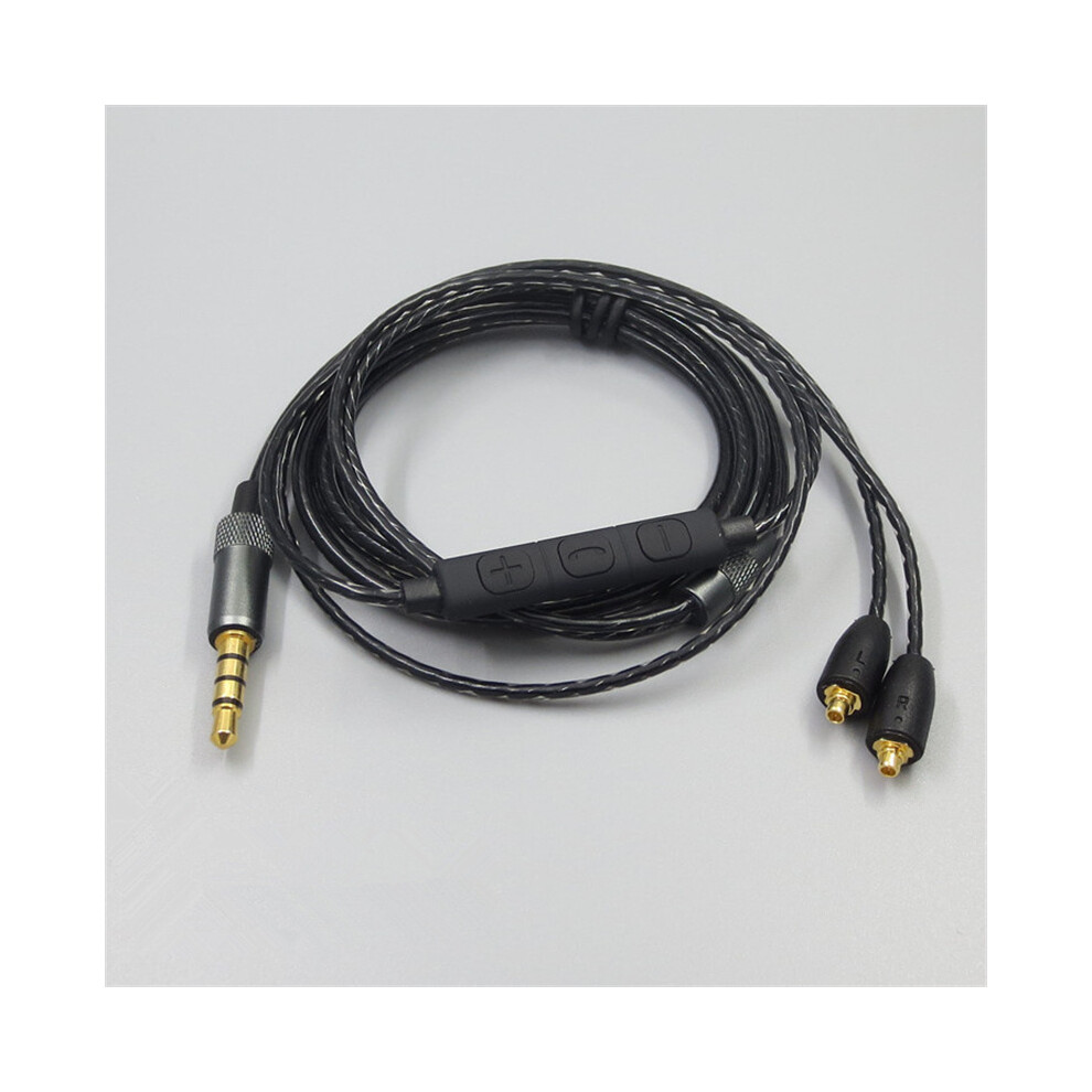 (Black) 1.2M Volume Control Mmcx Audio Cable Cord For Shure Se215 Se535 Se846 Ue900 Black 320997667223
