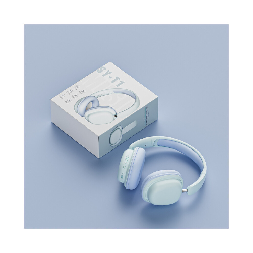 (Blue) Tooth Wireless Headphones With Noise Cancelling, Over-Ear Design & Microphone Blue 110691857774