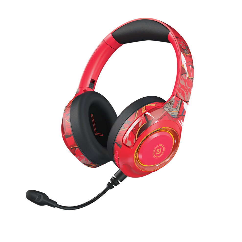 (Red) 2023 Bluetooth-Compatibility 5.3 Wireless Headband Headset Stereo With Mic Red 320997685814