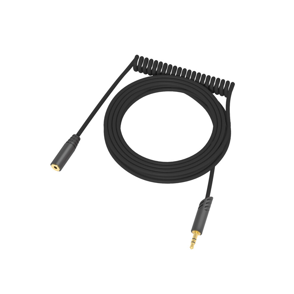 (Black) Connection Cable For Rode Vc1 3.5Mm Stereo Headphone Spring Extension Cable Black 320997668190