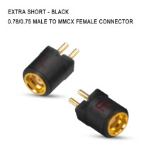 (0.78/0.75 Black) 1 Pair For 0.78/0.75MM Male To MMCX Female Headphone Adapters For KZ ZS3E/BA10