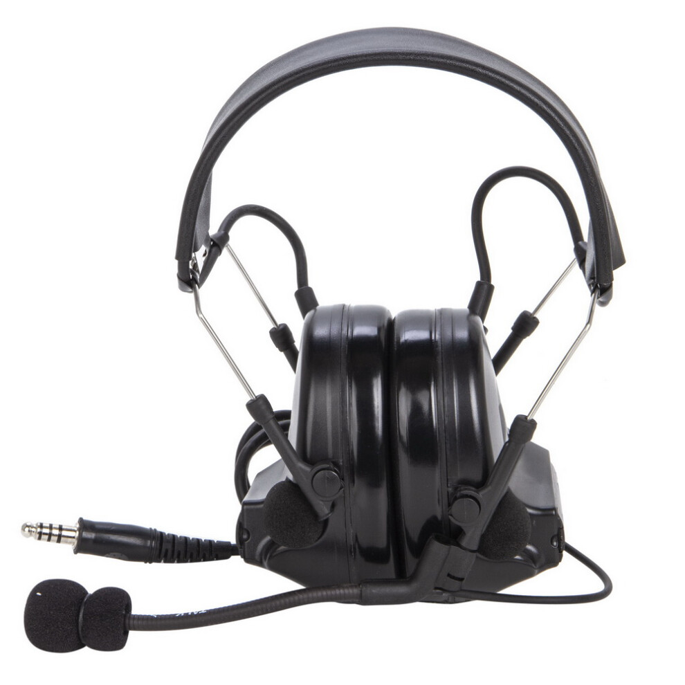 (Black) Tactical Headset Earpiece Microphone For U94 Ptt Two Way Radio Walkie Talkie Black 320997681298