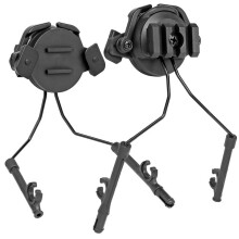 (Black) Tactical Rail Mounts Headset Helmet Headset Holder 360 Rotation Rail Adapter