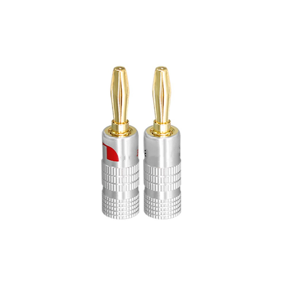 (Six Leaf Plugs) 4Pcs Plated Banana Spade Plug Solderless Hifi Audiophile Speaker Connector Gold 320997681380