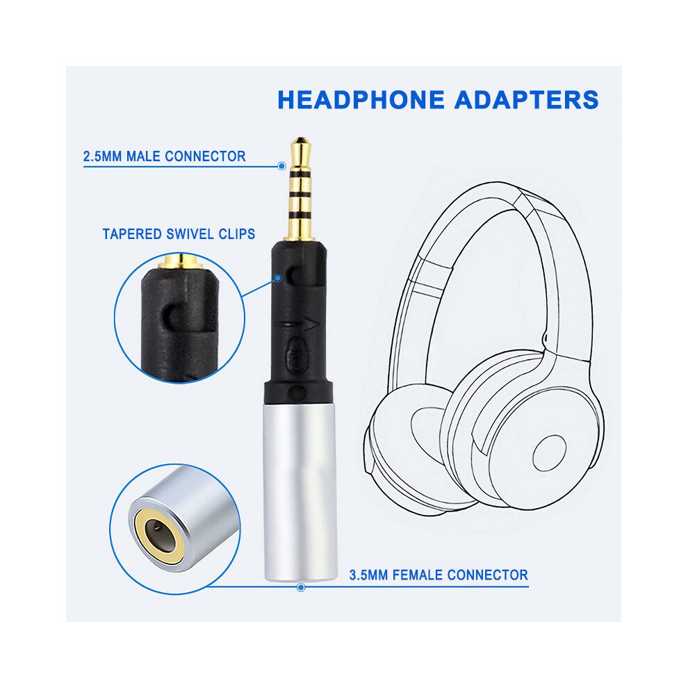 1Pcs 2.5Mm To 3.5Mm Audio Adapter Plug For Hd518 Hd549 Hd558 Hd598 M40x 320997665328