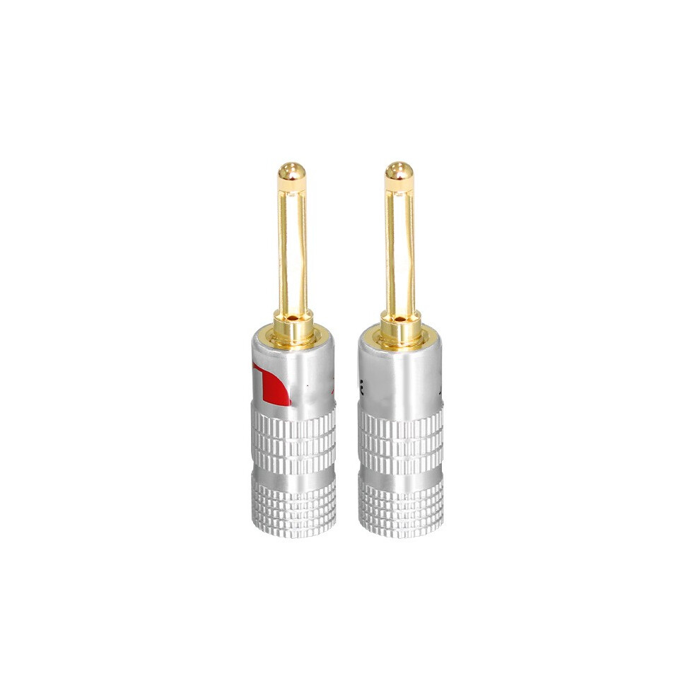 (Beryllium Copper Plugs) 4Pcs Plated Banana Spade Plug Solderless Hifi Audiophile Speaker Connector Gold 320997681427