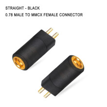 (0.78 Straight Black) 1 Pair For 0.78/0.75MM Male To MMCX Female Headphone Adapters For KZ ZS3E/BA10