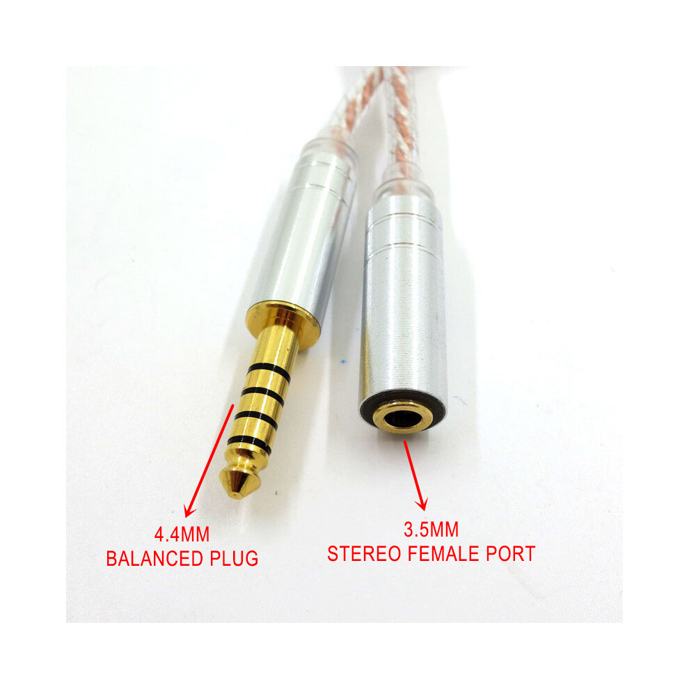 (1) 3.5Mm 2.5Mm 4.4Mm Headphone Audio Cable Adapter Cord For Zx300a Hifiman Headset Silver 320997664918