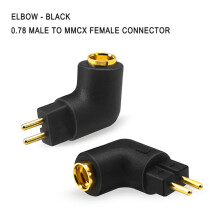 (0.78 Elbow Black) 1 Pair For 0.78/0.75MM Male To MMCX Female Headphone Adapters For KZ ZS3E/BA10