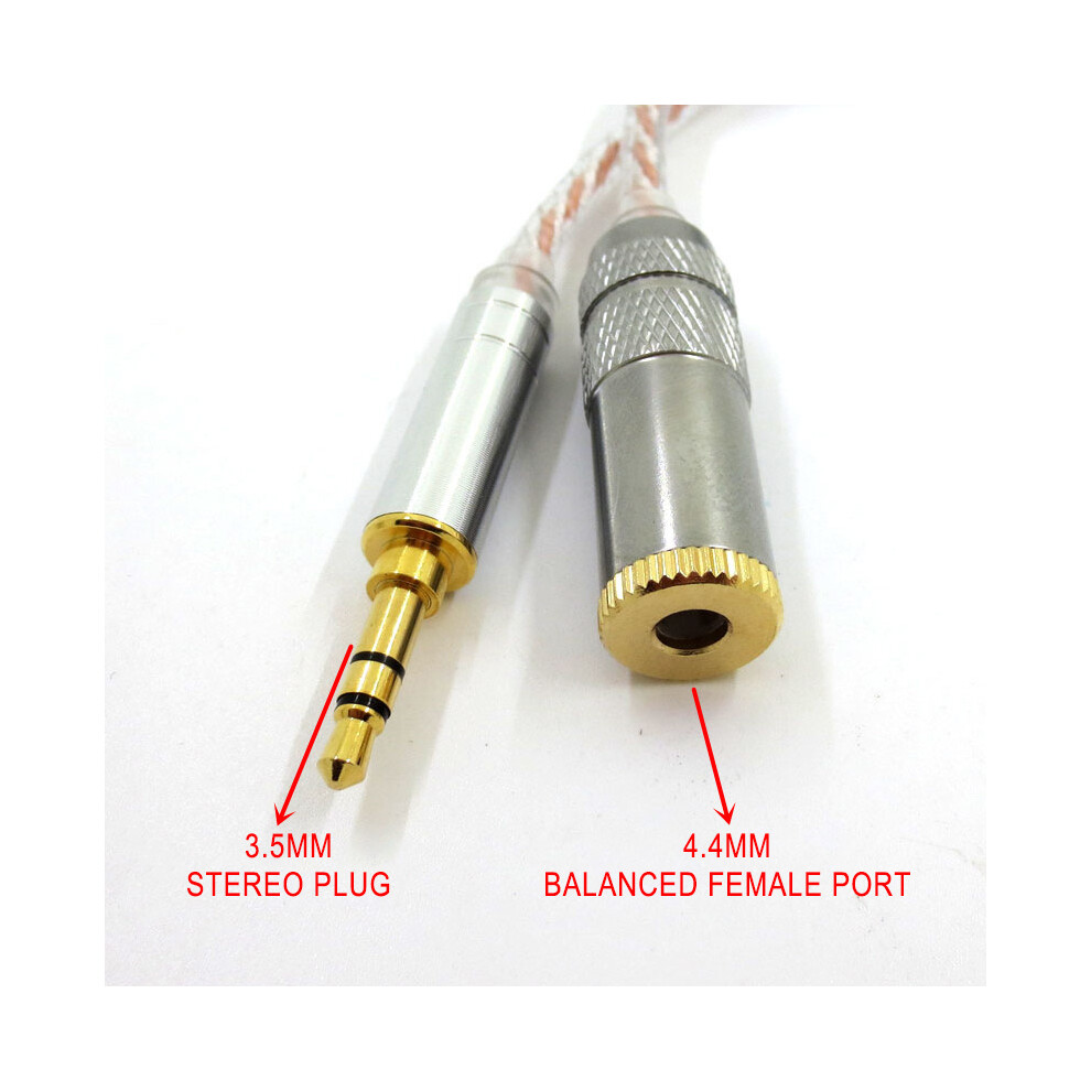 (5) 3.5Mm 2.5Mm 4.4Mm Headphone Audio Cable Adapter Cord For Zx300a Hifiman Headset Silver 320997664956