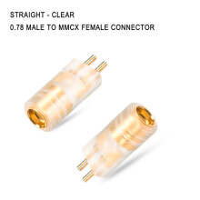 (0.78 Straight Clear) 1 Pair For 0.78/0.75MM Male To MMCX Female Headphone Adapters For KZ ZS3E/BA10