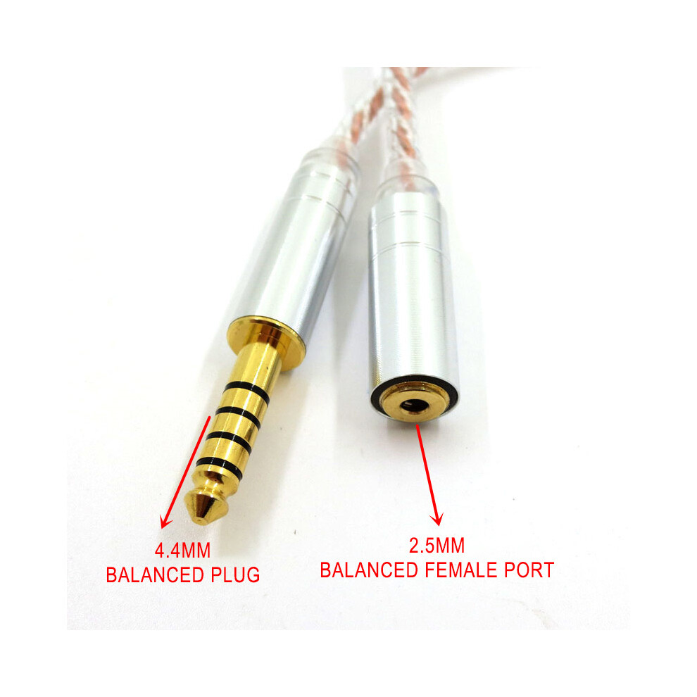 (3) 3.5Mm 2.5Mm 4.4Mm Headphone Audio Cable Adapter Cord For Zx300a Hifiman Headset Silver 320997664932