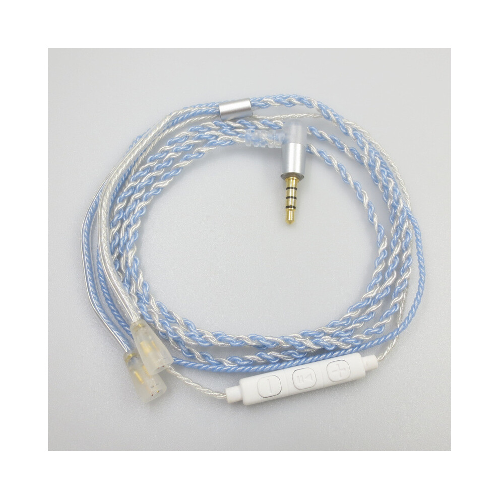 Plated With Mic 7N Cable For Sennheiser Ie8 Ie80 Ie8i Ie80s Headphone Silver 320997666356
