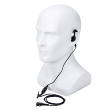 G Shape Police Earpiece Headset with Microphone PTT 2-pin F Plug for Icom ICV8 ICV82 ICV85 F21 F26 Maxon Yaesu Vertex Radio