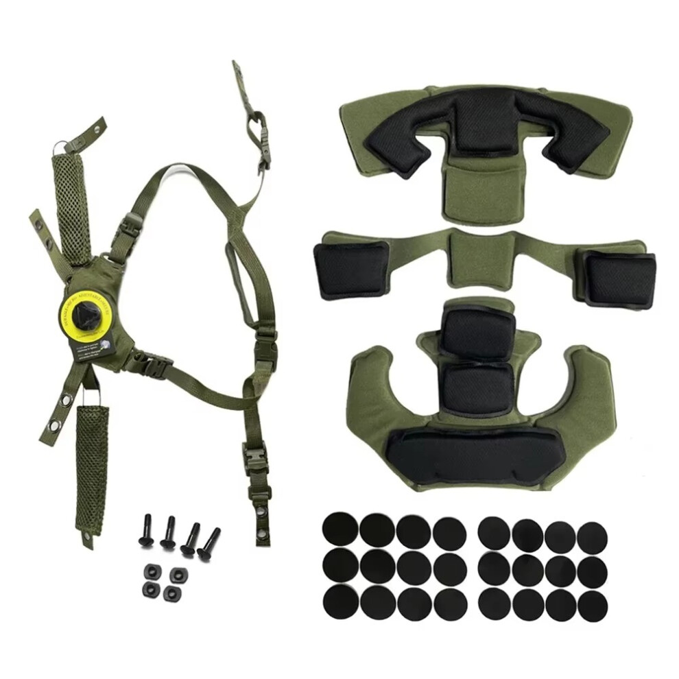 (Green) For Wendy Helmet Suspension System Adjustable Tactical Helmet Suspension Lanyard Fast Mich Tactical Helmet Accessories Spongy Pad Green 320997683056