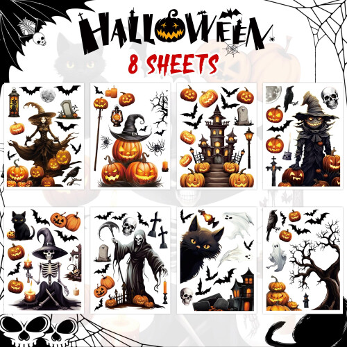 JOFONY 3D Halloween Window Clings - Reusable Party Decoration Window Decals 1