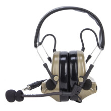 (Brown) Tactical Headset Earpiece with Microphone for U94 PTT, Compatible with Two-Way Radios and Walkie Talkies