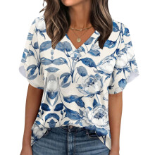 Zomertop voor dames, zonder positie en met-Blauw XL