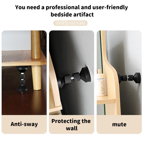 2 Pcs Adjustable Threaded Bed Frame Anti-Shake Tool,Headboard Stoppers,Bedside Antishake Telescopic Support Stabilizer Headboard Stopper Stabilizer 2