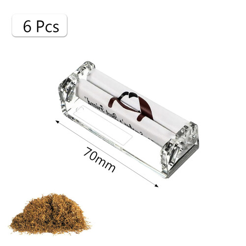 6 Pcs Cigarette Roller Plastic Cigarette Rolling Machine Manual Rolling Machine Tobacco Rolling Machine 70mm Cigarette Making 1