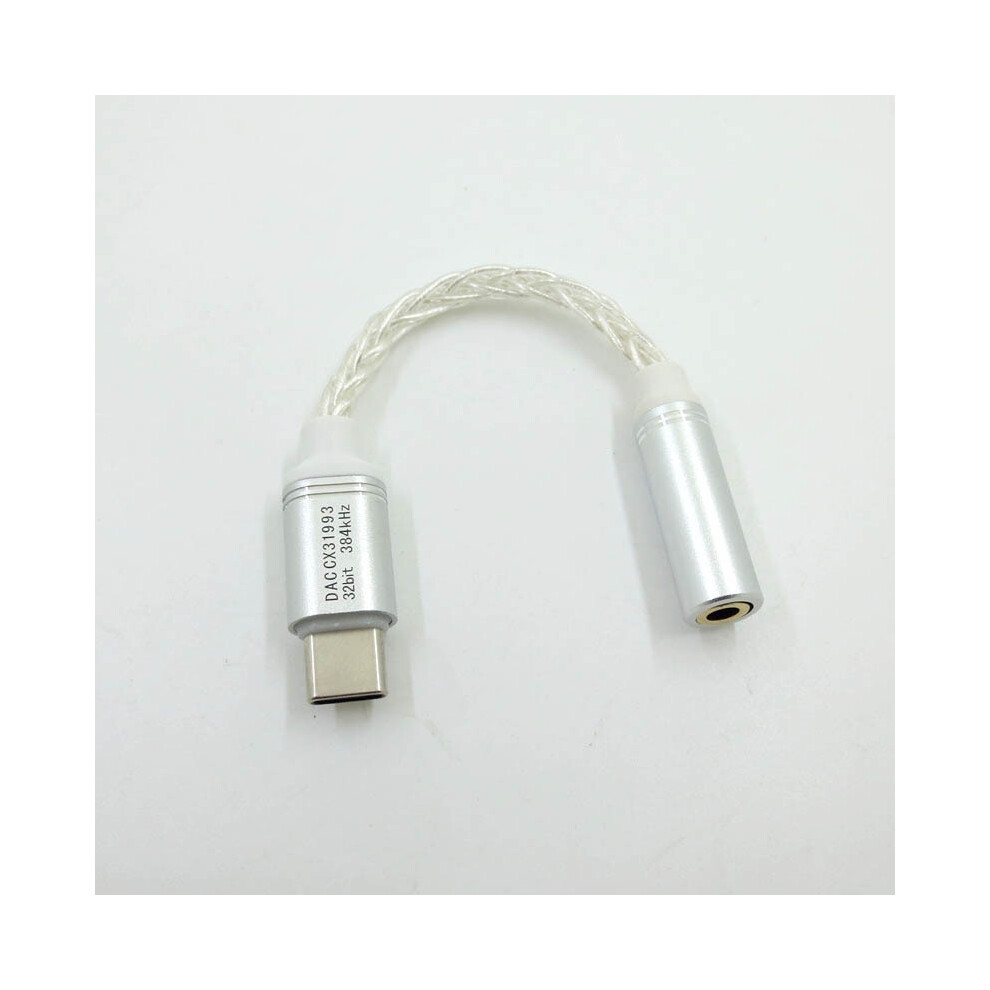 11Cm Type-C To 3.5Mm Aux Jack Adapter Digital Audio Decoder Headphone Audio Cord Silver 320997675747