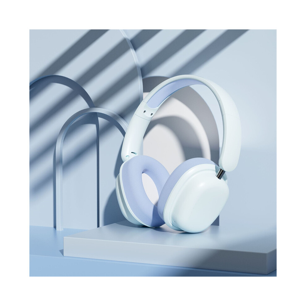 (Blue) Universal 5.3 Tooth-Compatible Headset Wireless Stereo Foldable Headphones Earphones Blue 320997685821