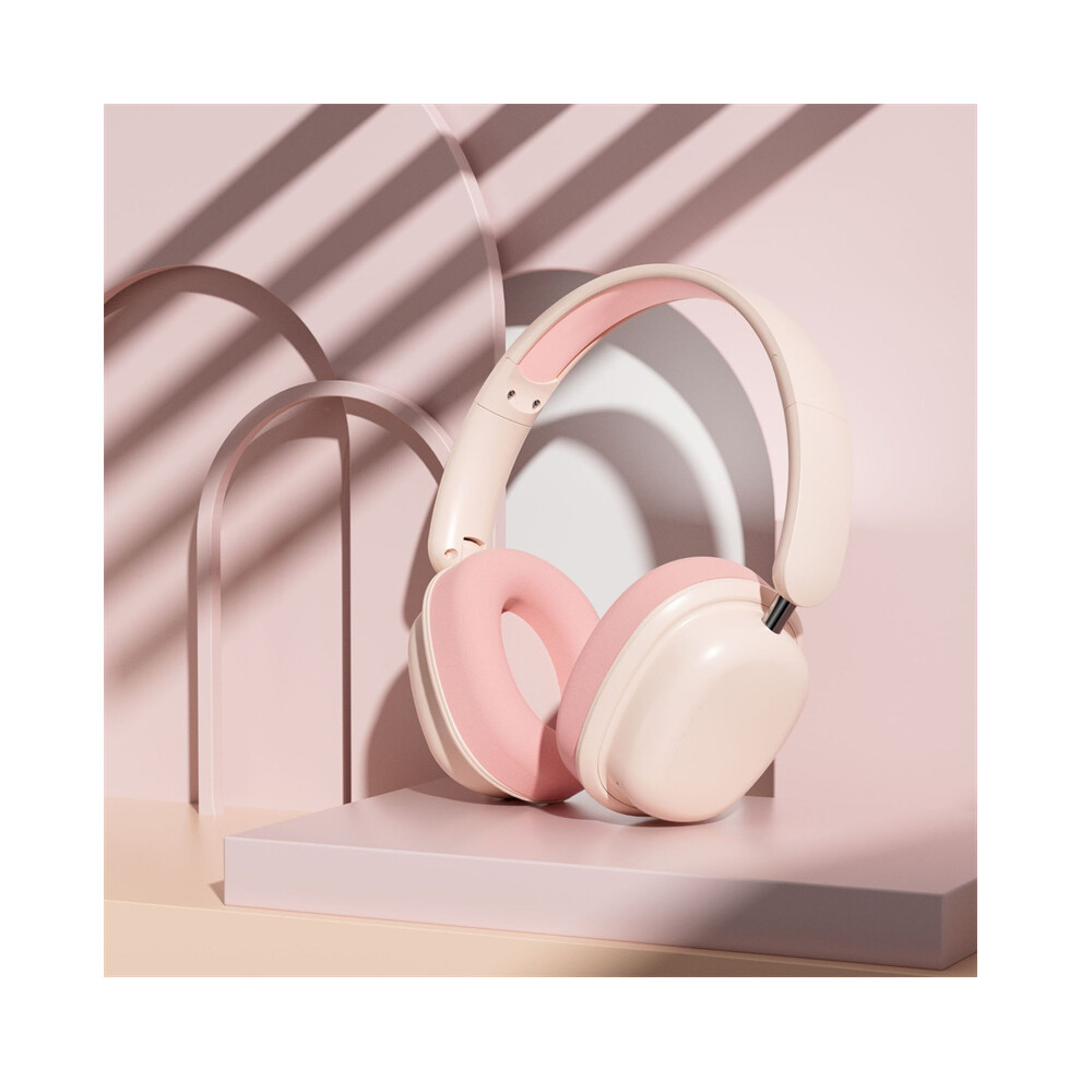 (Pink) Universal 5.3 Bluetooth-Compatible Headset Wireless Stereo Foldable Headphones Earphones Pink 320997685845