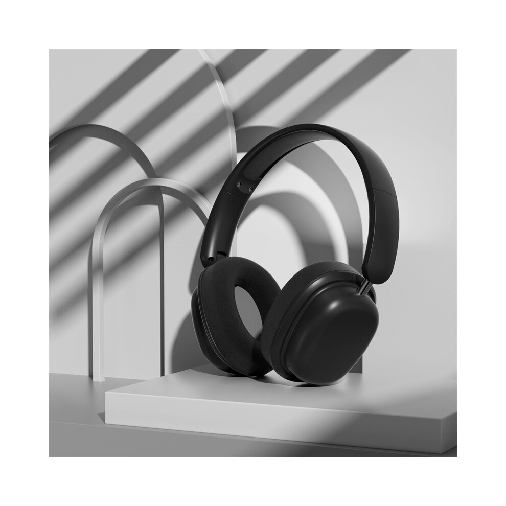 (Black) Universal 5.3 Bluetooth-Compatible Headset Wireless Stereo Foldable Headphones Earphones Black 320997685852