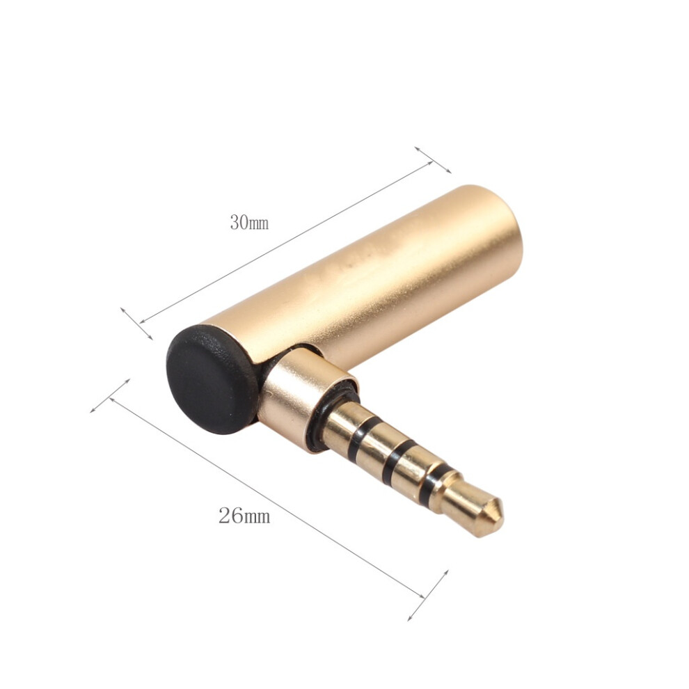 (Gold) 3.5Mm Male To Female 90 Degree Right Angled Adapter Audio Microphone Gold 320997686040