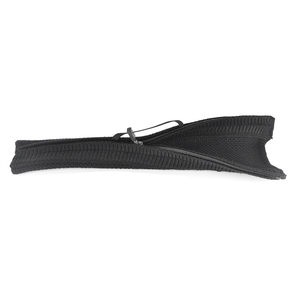 (Black) Headphone Headband Cover Zipper Cushion Protective Pad Head Beam Cover Black 320997686316