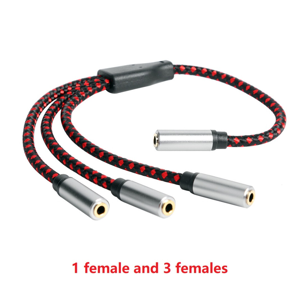 (1 Female And 3 Females) 3.5Mm Male Stereo Audio Splitter Cable 1 Male To 3 Female Aux Jack Audio Cable 320997686934