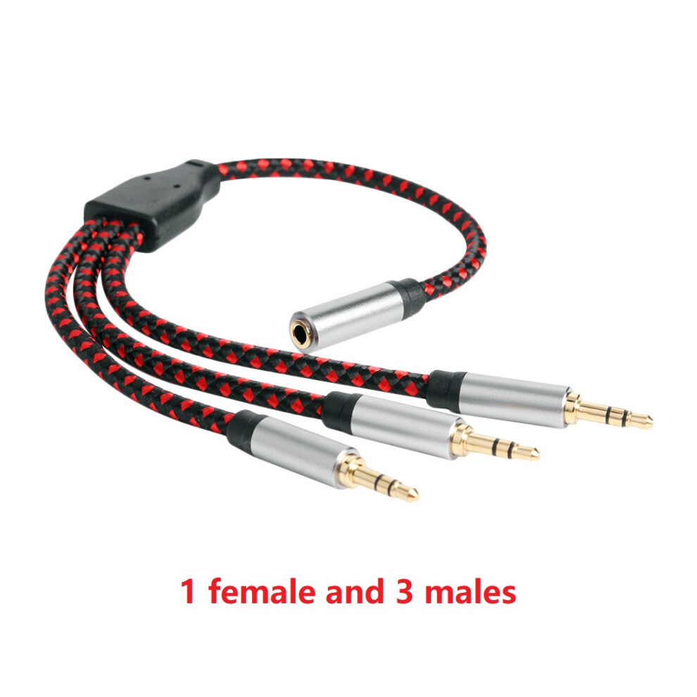 (1 Female And 3 Males) 3.5Mm Male Stereo Audio Splitter Cable 1 Male To 3 Female Aux Jack Audio Cable 320997686941