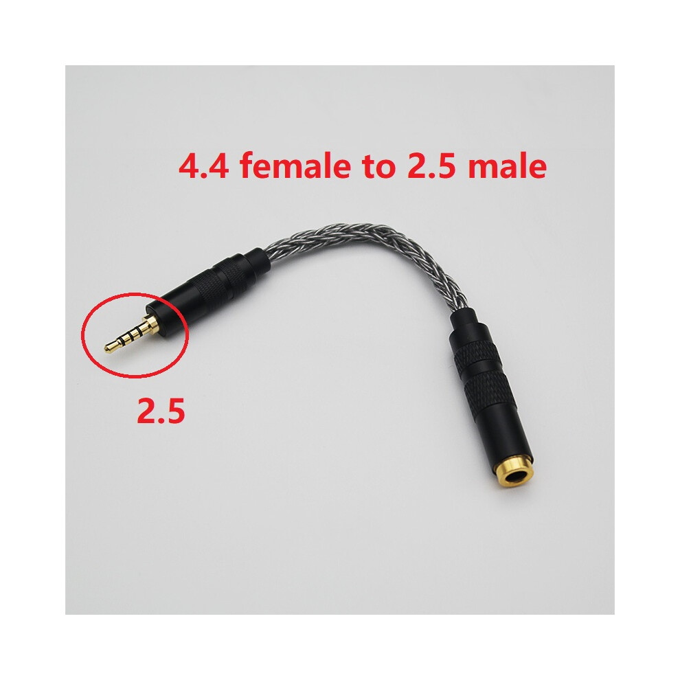 ( 4.4 To 2.5) Audio Adapter Cable Adaptor 4.4 Balanced Female To 2.5 Balanced Male 3.5 Stereo Male Grey 320997686859