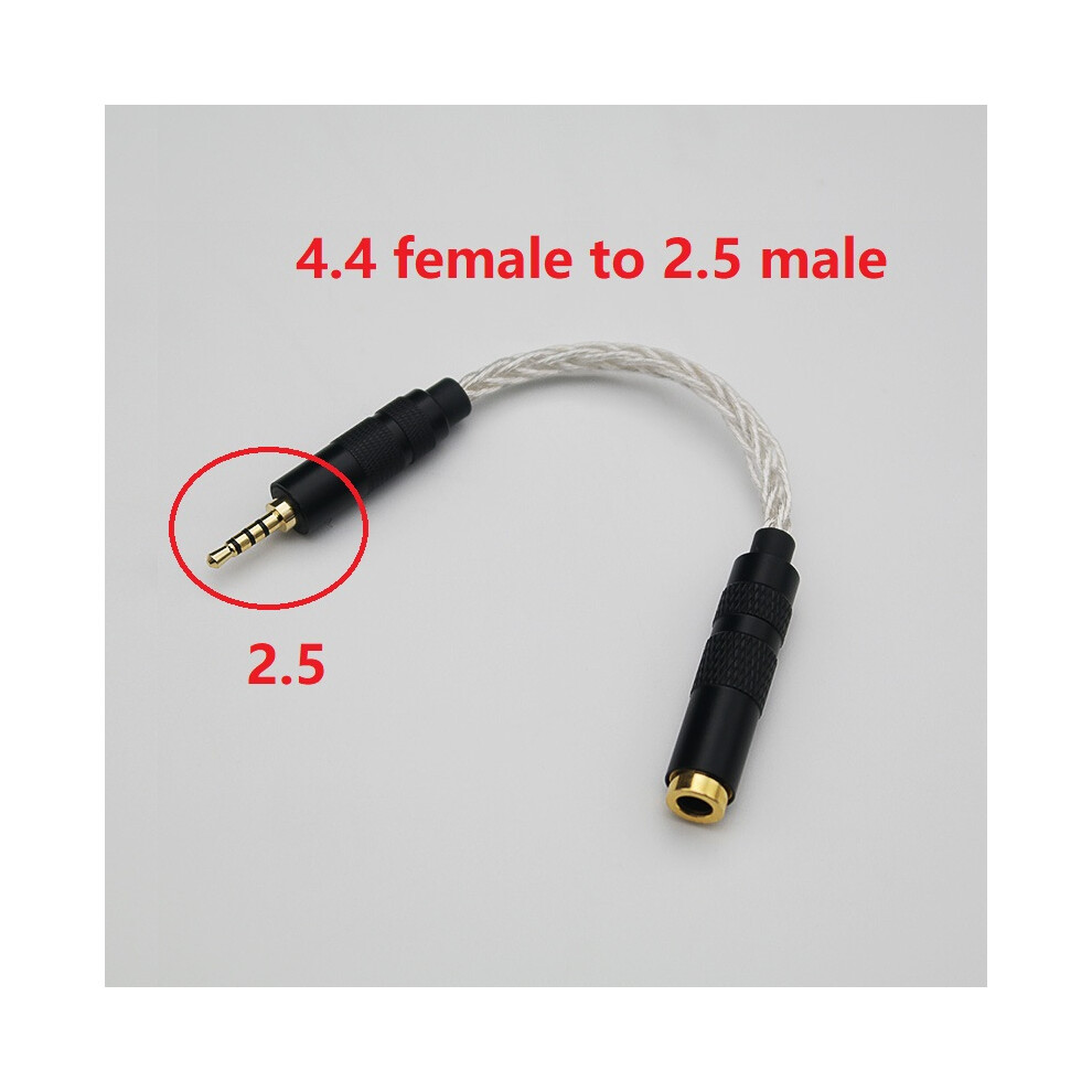 ( 4.4 To 2.5) Audio Adapter Cable Adaptor 4.4 Balanced Female To 2.5 Balanced Male 3.5 Stereo Male Silver 320997686897