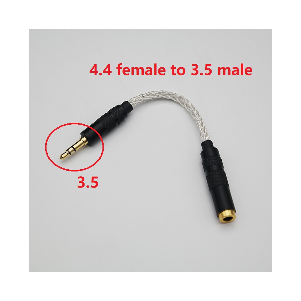 ( 4.4 To 3.5) Audio Adapter Cable Adaptor 4.4 Balanced Female To 2.5 Balanced Male 3.5 Stereo Male Silver 320997686903