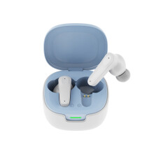 (Blue & White) Translator Earbuds 144 Languages Online Bluetooth-compatible Translation Earphone