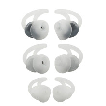 (Transparent Large Medium Small) 3 Pairs Noise-Cancelling Silicone Earbuds for BOSE QC30/20 Wireless Headphones